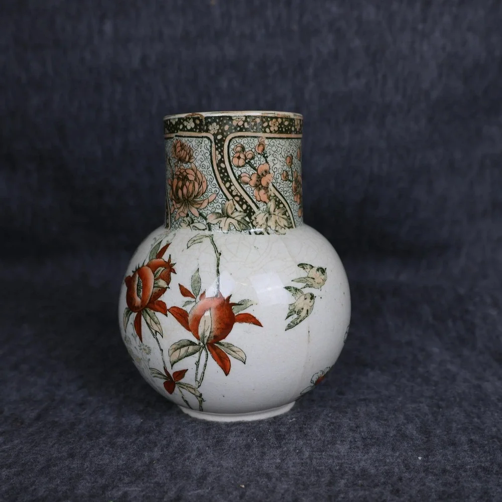 Vintage Doulton Burslem Multicolor Ceramic Pomegranate Vase Art Pottery Decor
